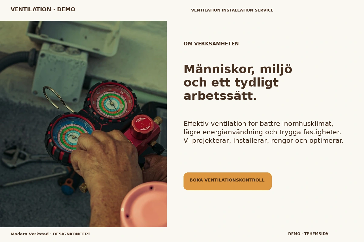 Modern Verkstad – Om verksamheten för ventilation