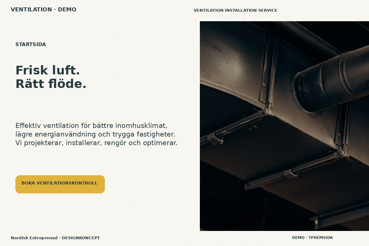Nordisk Entreprenad – Startsida för ventilation