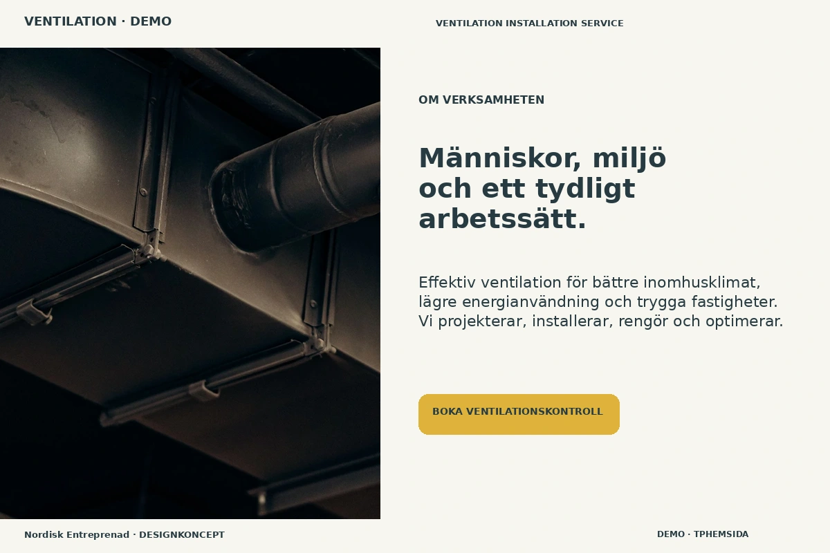 Nordisk Entreprenad – Om verksamheten för ventilation