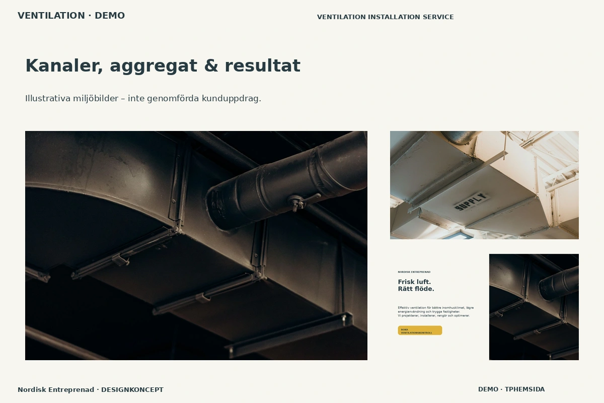 Nordisk Entreprenad – Kanaler, aggregat & resultat för ventilation