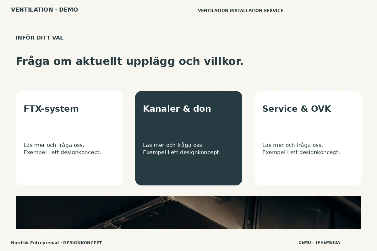 Nordisk Entreprenad – Alternativ & villkor för ventilation