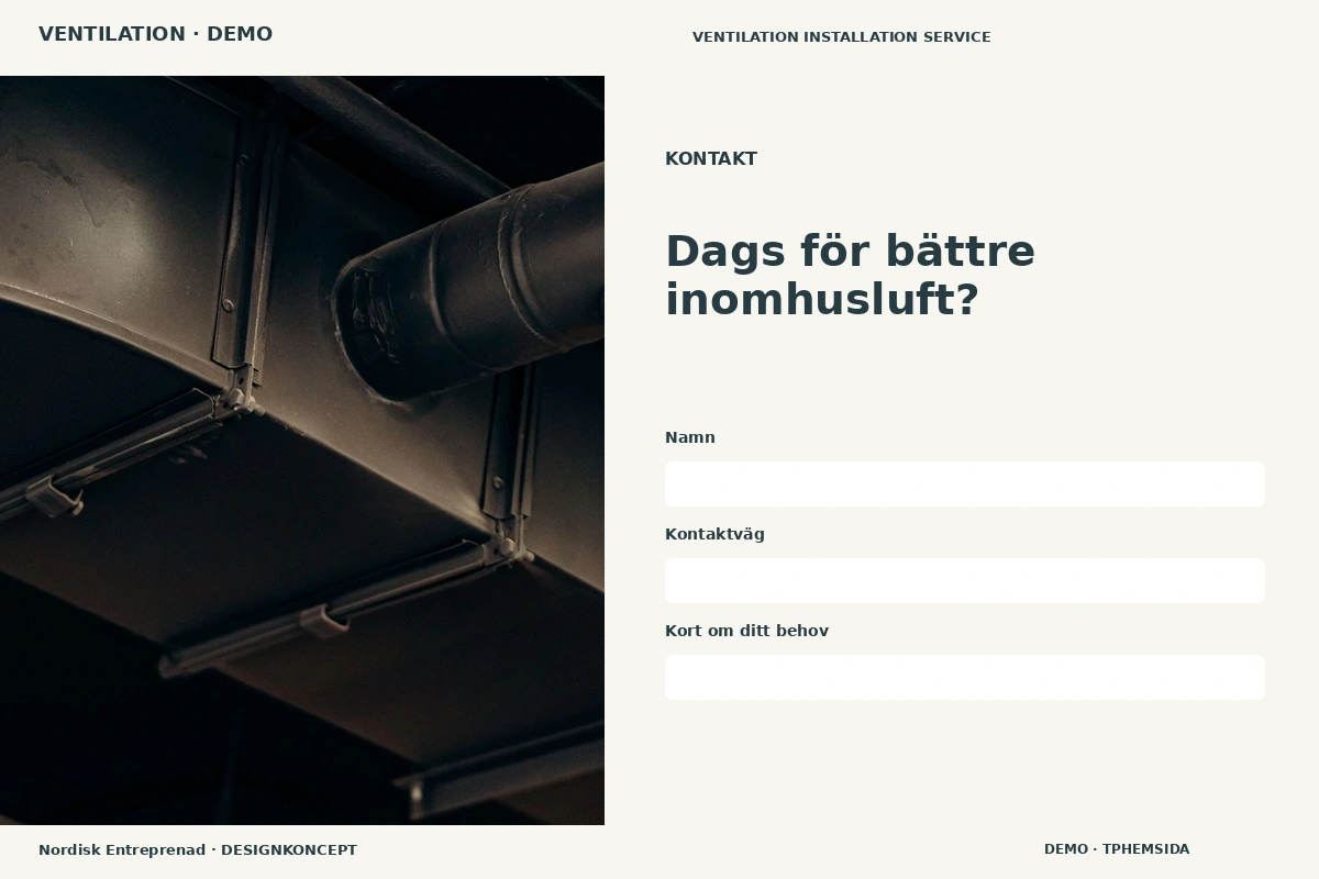 Nordisk Entreprenad – Kontakt för ventilation