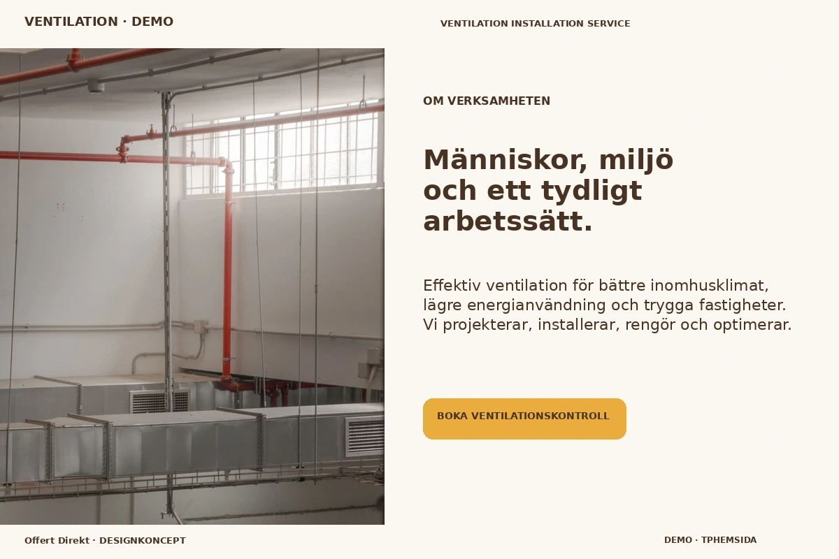 Offert Direkt – Om verksamheten för ventilation