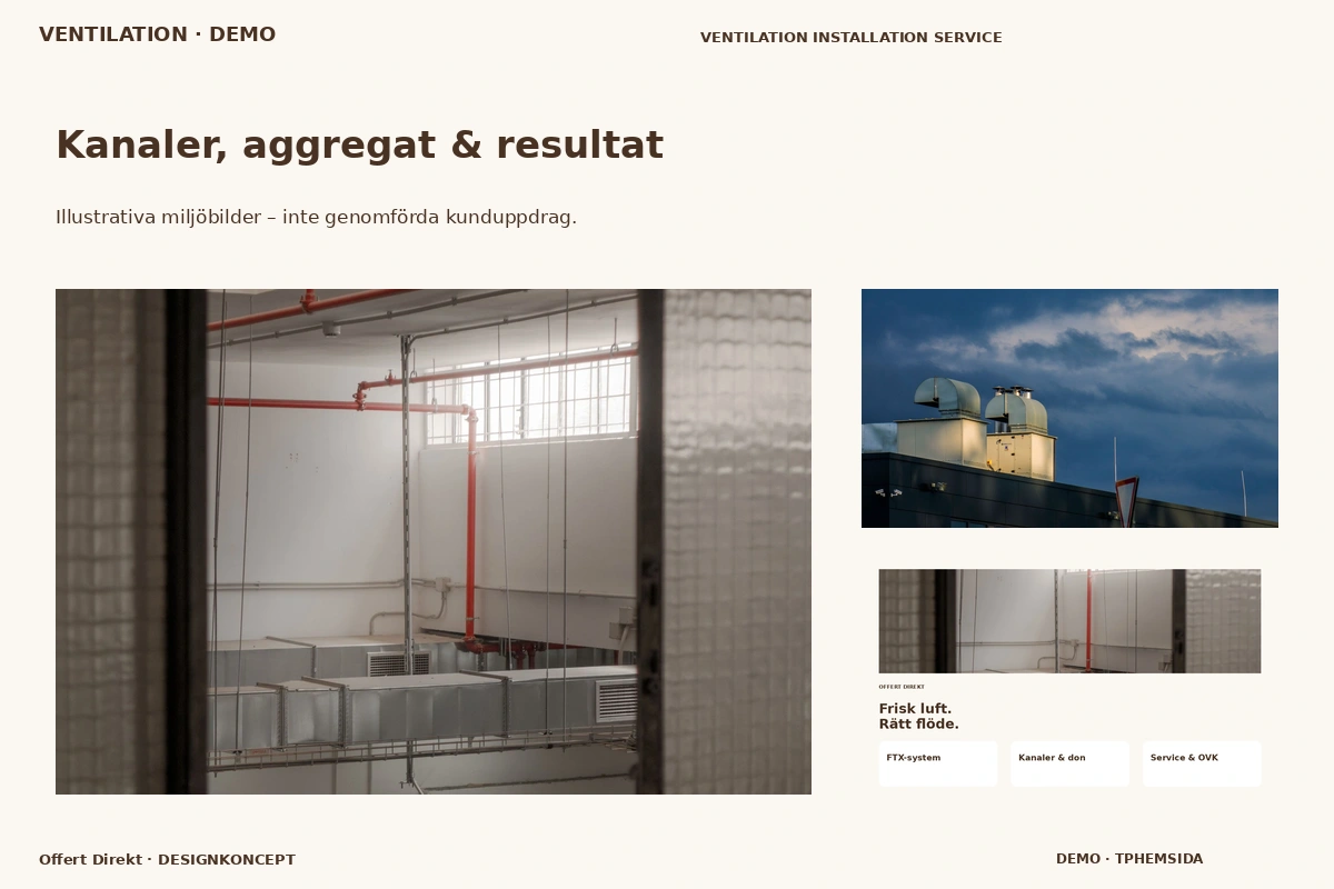 Offert Direkt – Kanaler, aggregat & resultat för ventilation