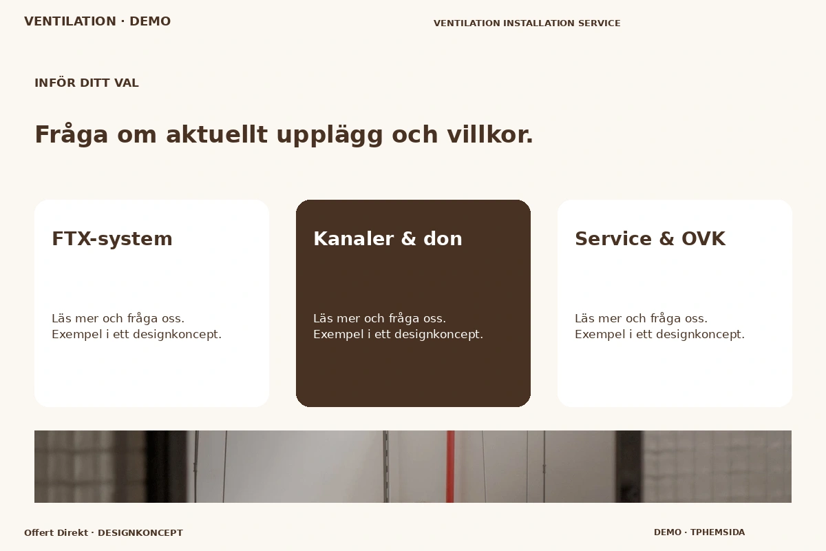 Offert Direkt – Alternativ & villkor för ventilation