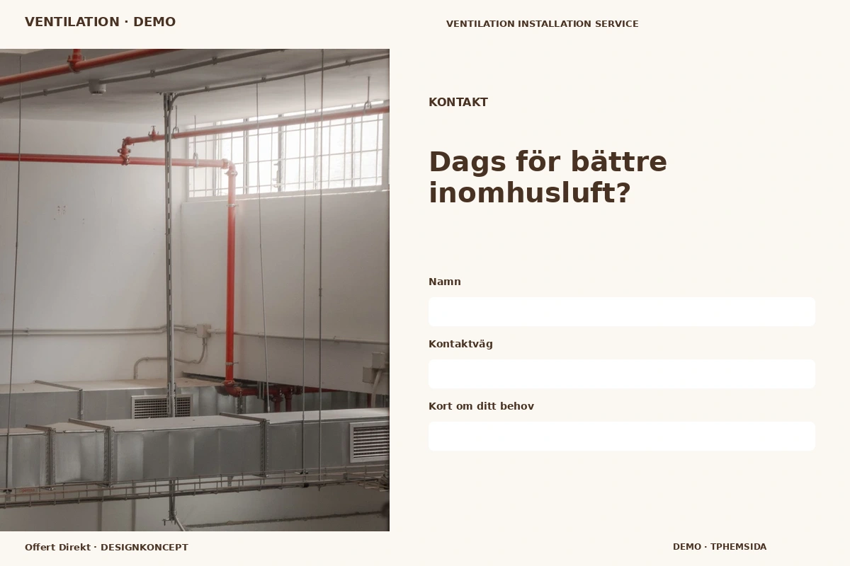 Offert Direkt – Kontakt för ventilation