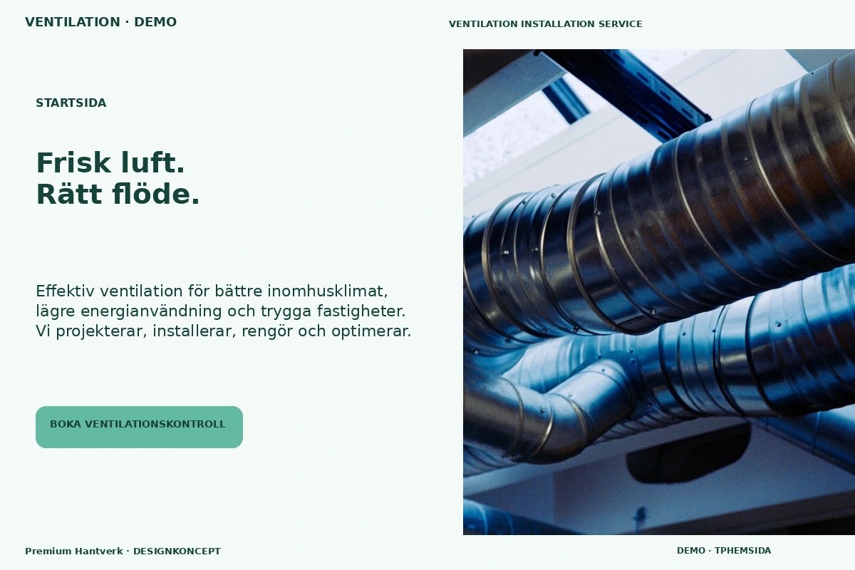 Premium Hantverk – Startsida för ventilation