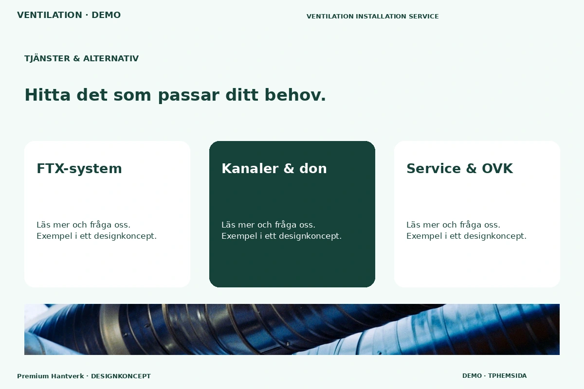 Premium Hantverk – Tjänster & alternativ för ventilation