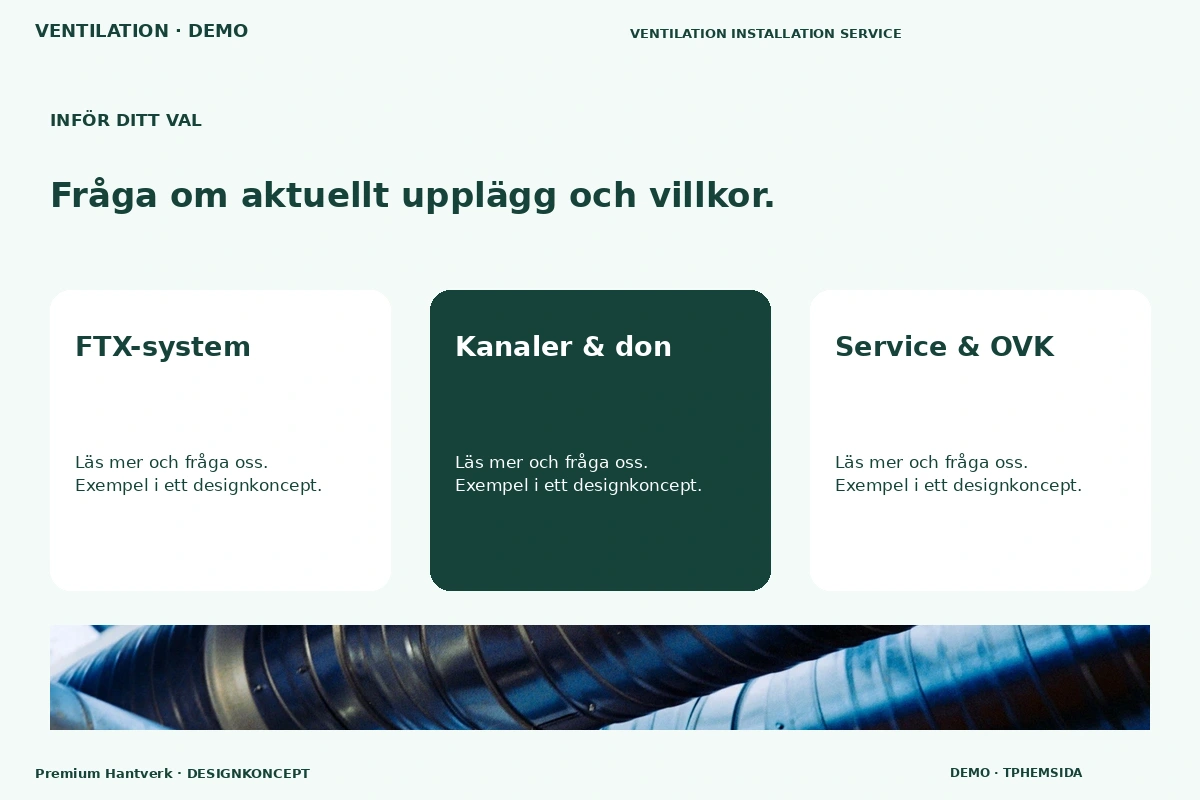 Premium Hantverk – Alternativ & villkor för ventilation