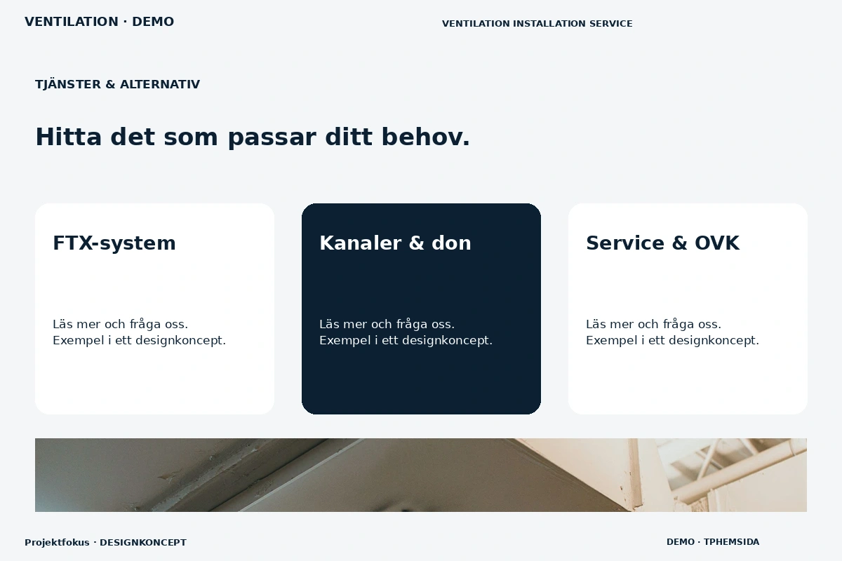 Projektfokus – Tjänster & alternativ för ventilation