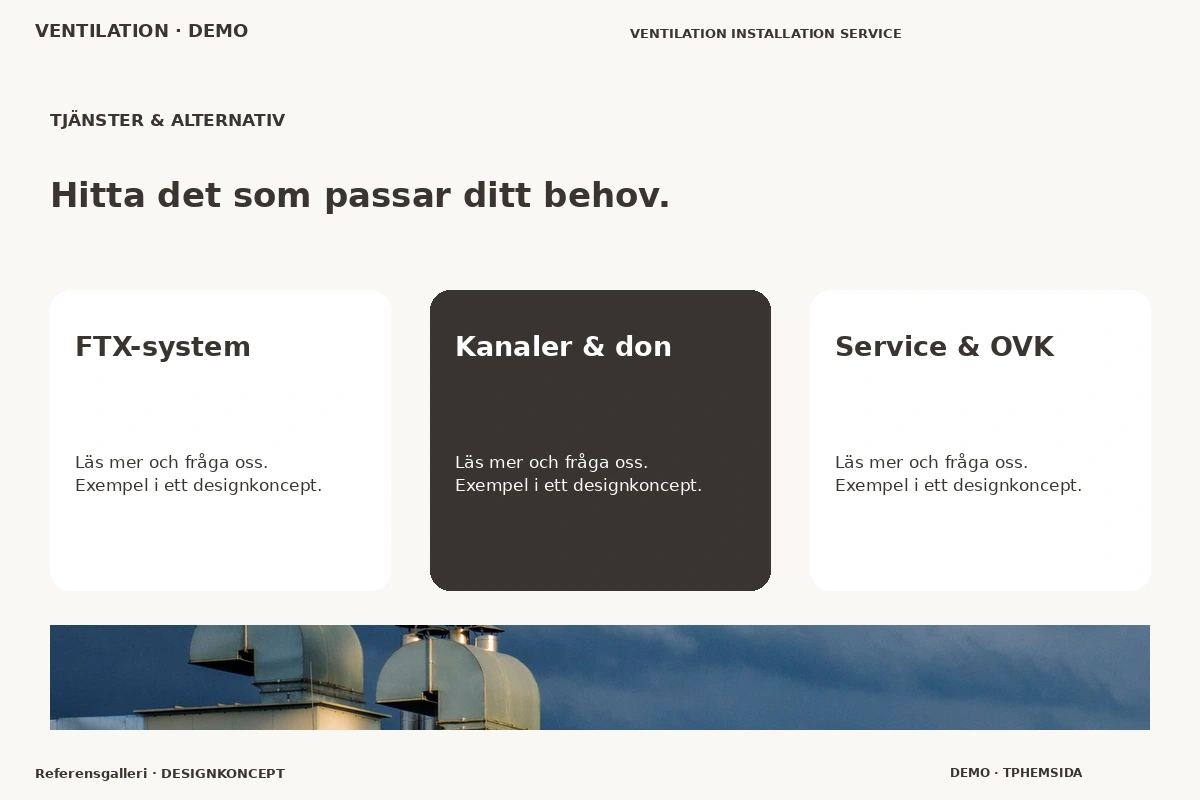 Referensgalleri – Tjänster & alternativ för ventilation