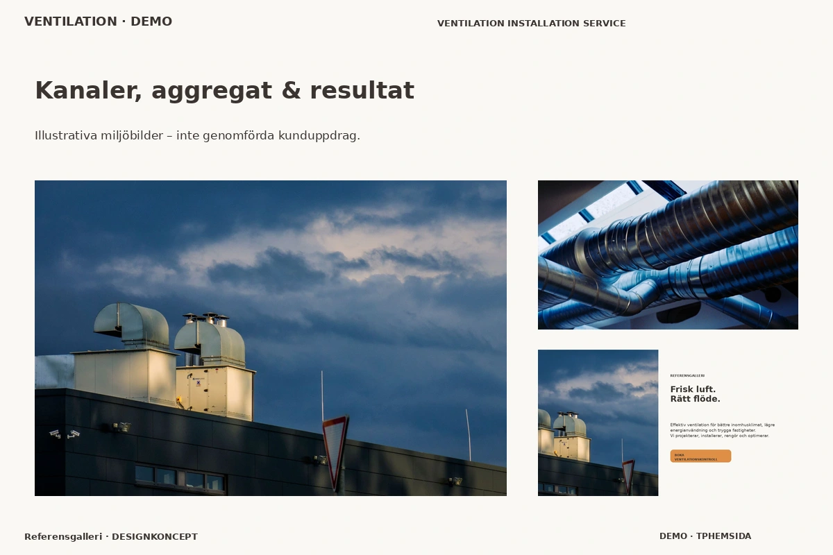 Referensgalleri – Kanaler, aggregat & resultat för ventilation