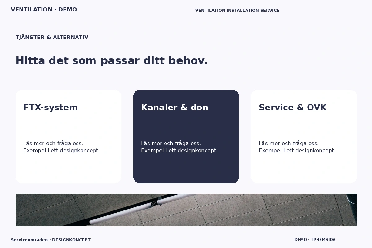 Serviceområden – Tjänster & alternativ för ventilation