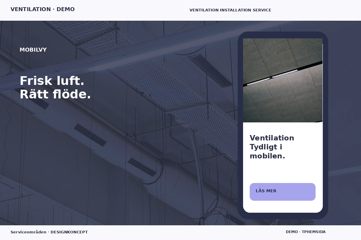 Serviceområden – Mobilvy för ventilation