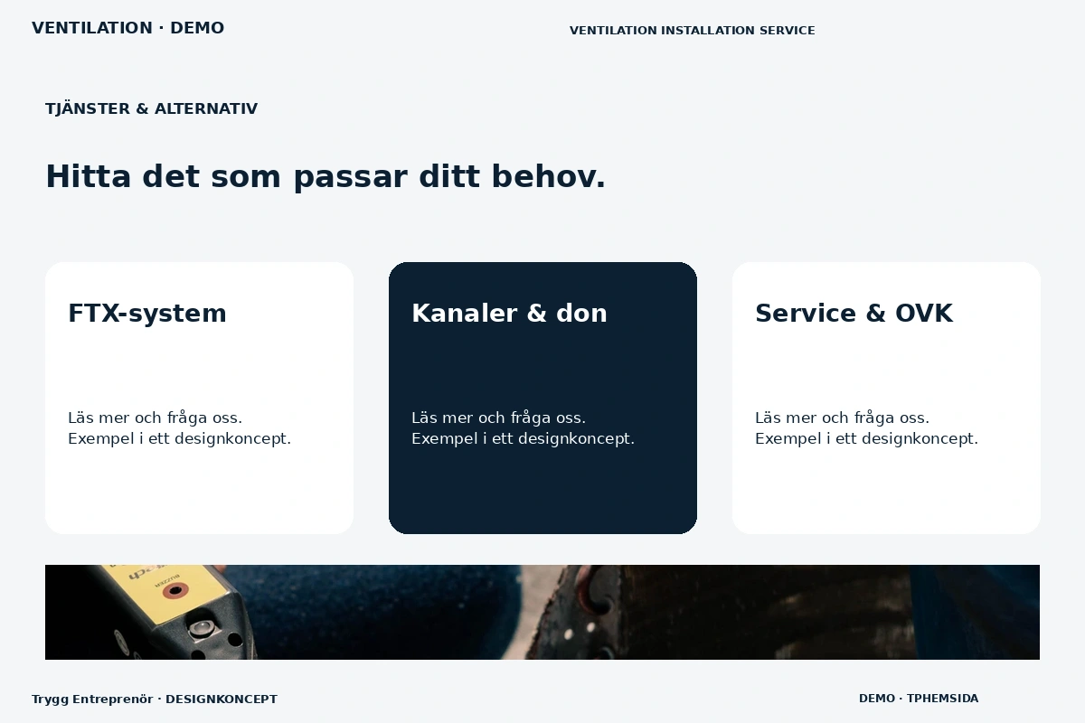 Trygg Entreprenör – Tjänster & alternativ för ventilation