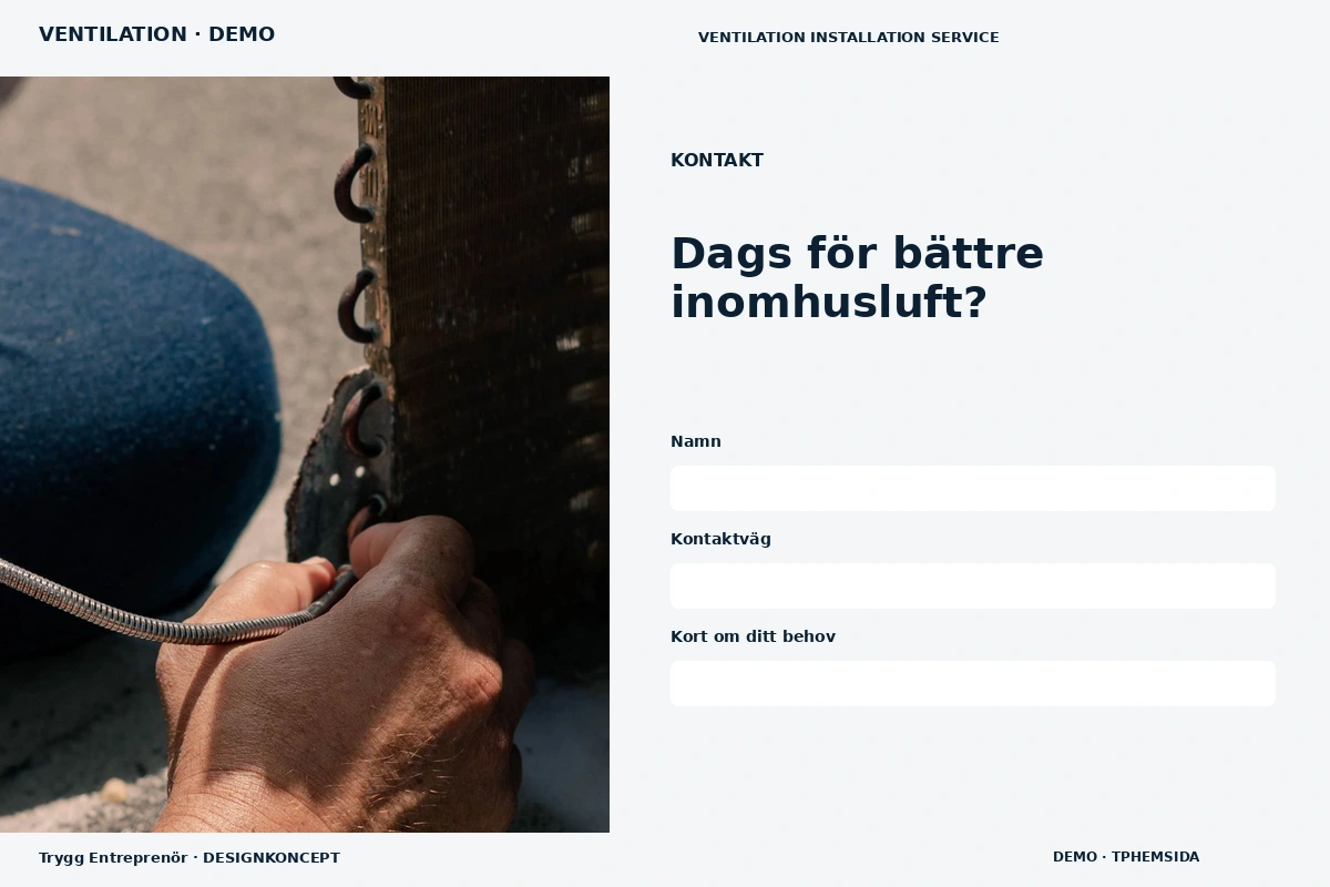 Trygg Entreprenör – Kontakt för ventilation