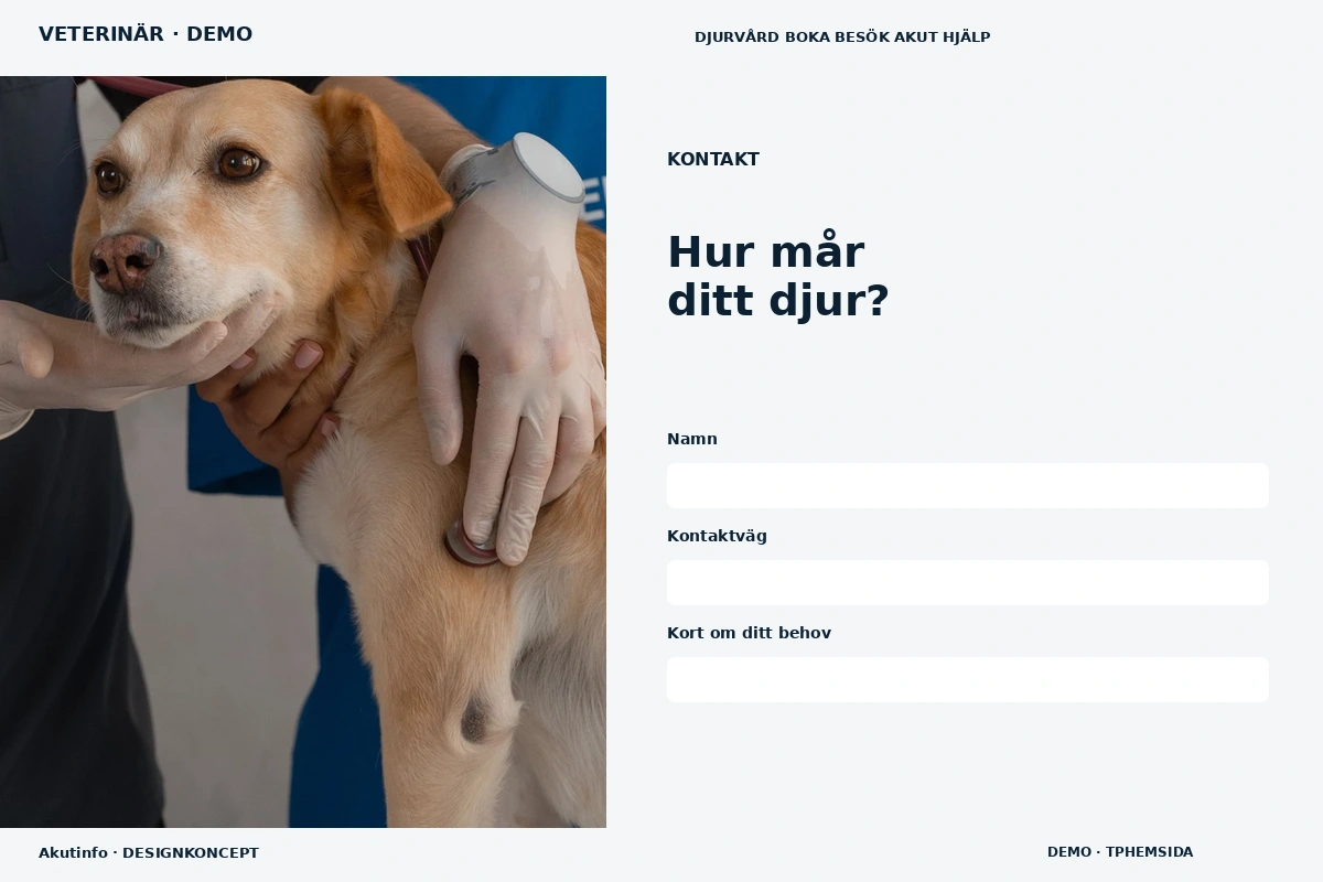 Akutinfo – Kontakt för veterinär