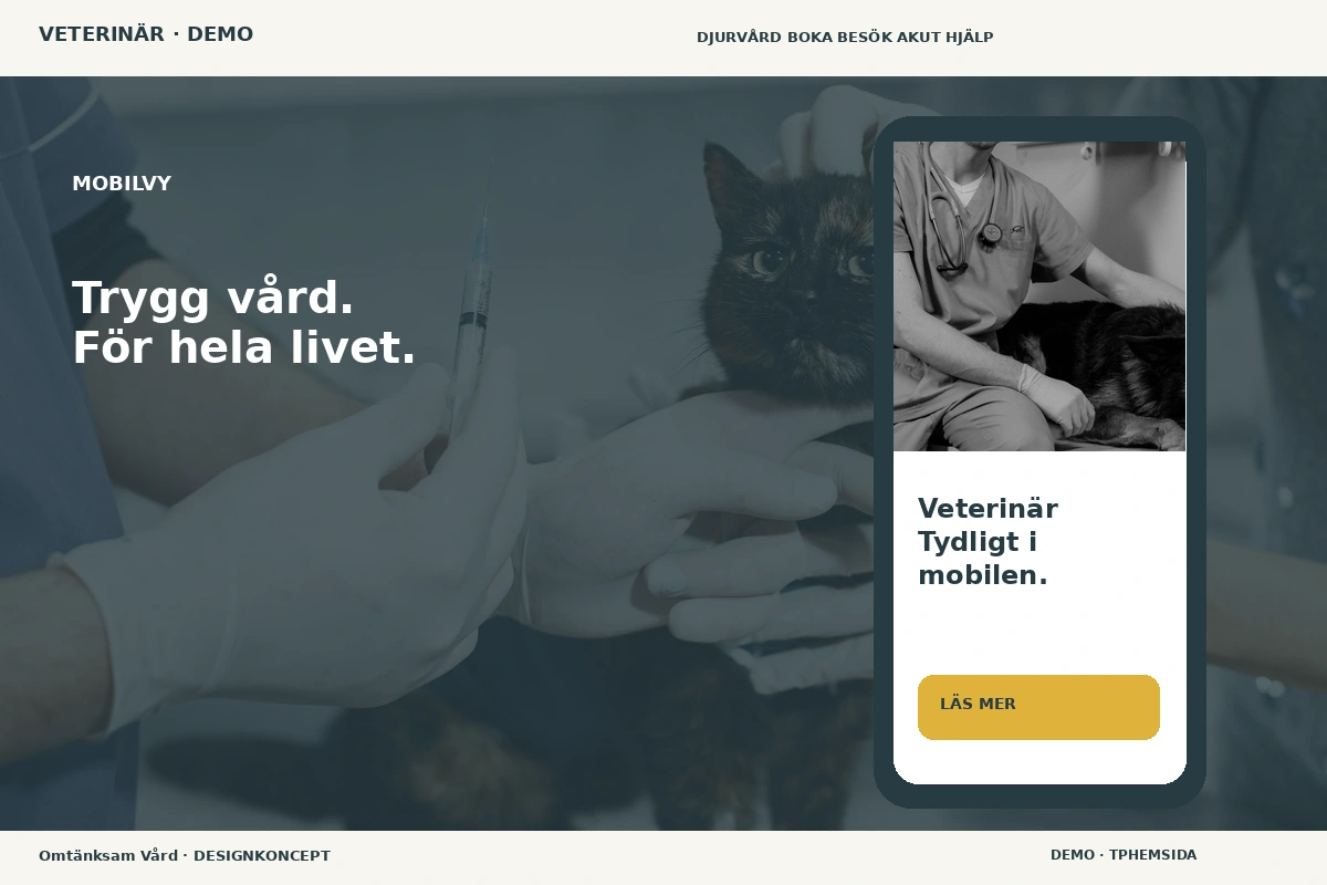 Omtänksam Vård – Mobilvy för veterinär