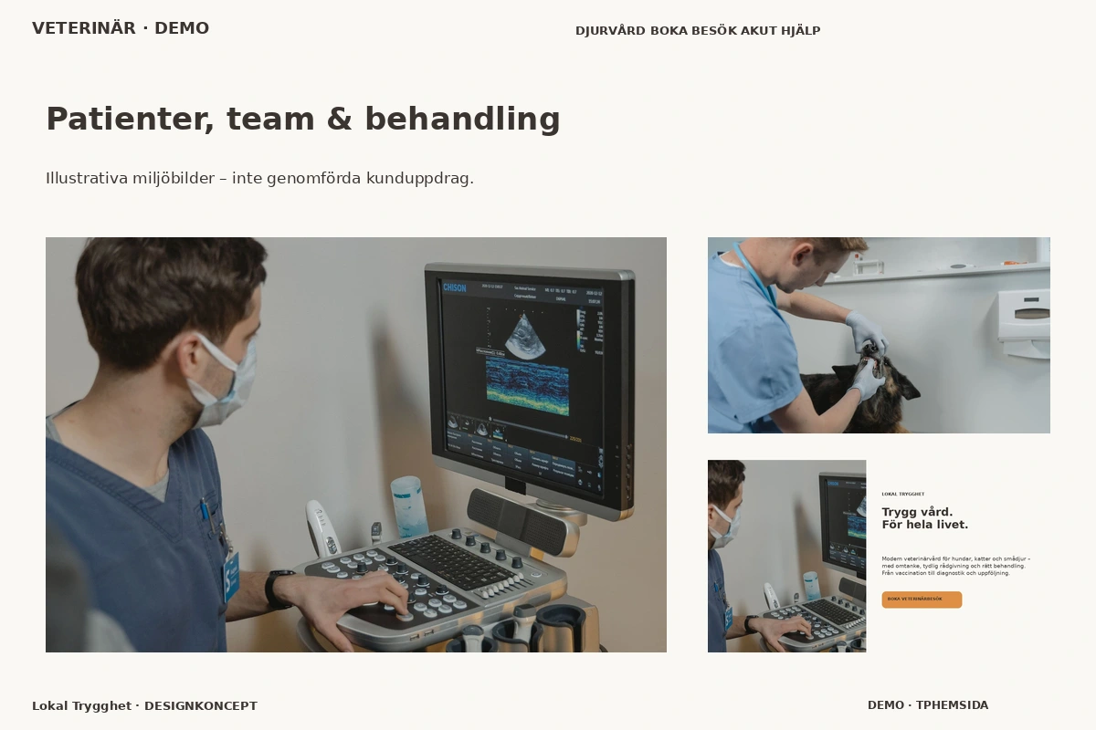 Lokal Trygghet – Patienter, team & behandling för veterinär