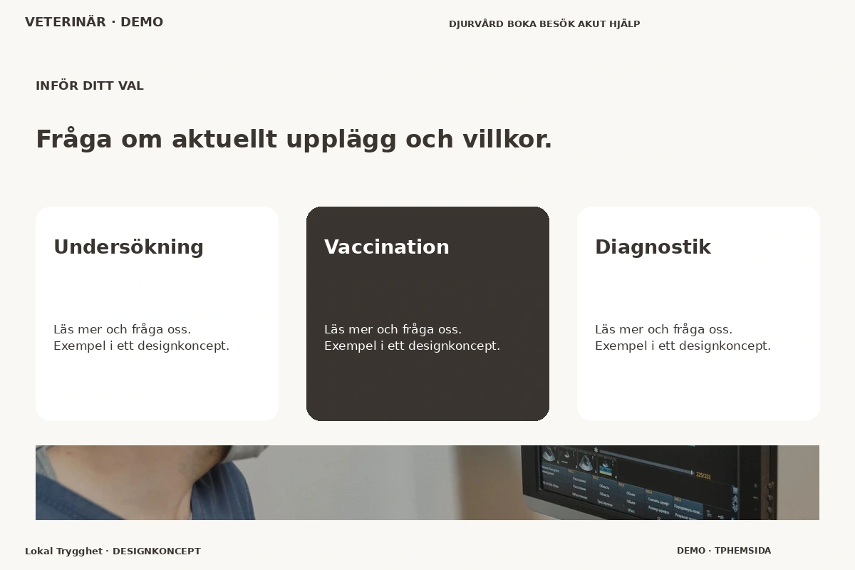 Lokal Trygghet – Alternativ & villkor för veterinär