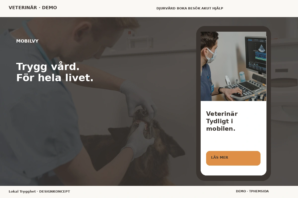 Lokal Trygghet – Mobilvy för veterinär