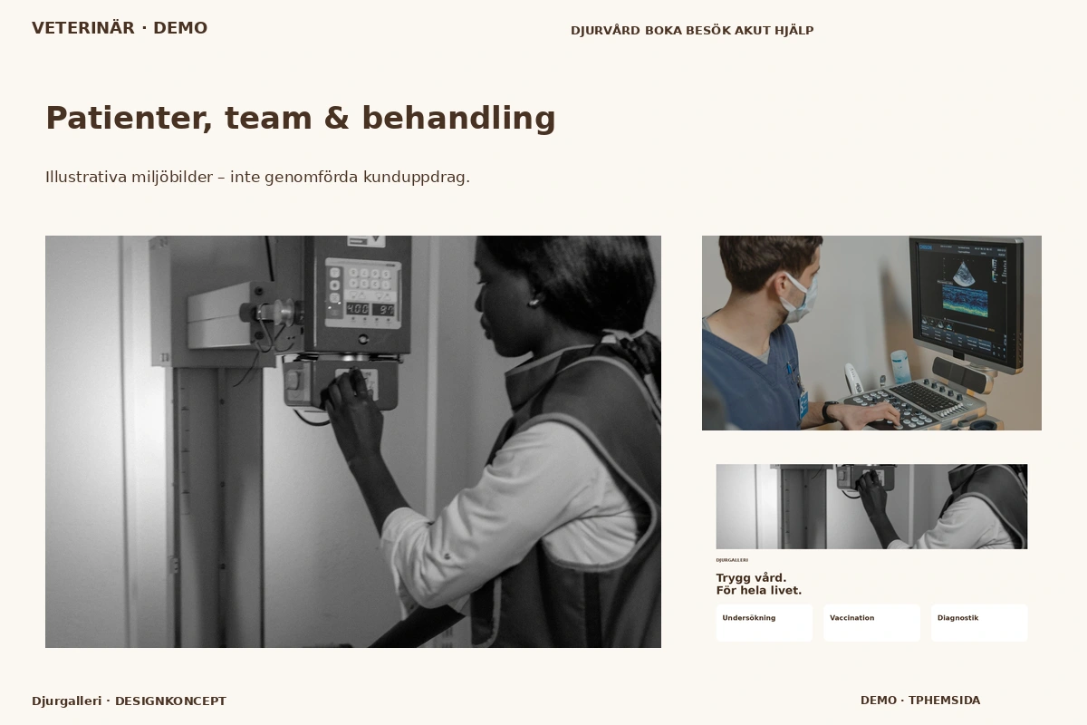 Djurgalleri – Patienter, team & behandling för veterinär