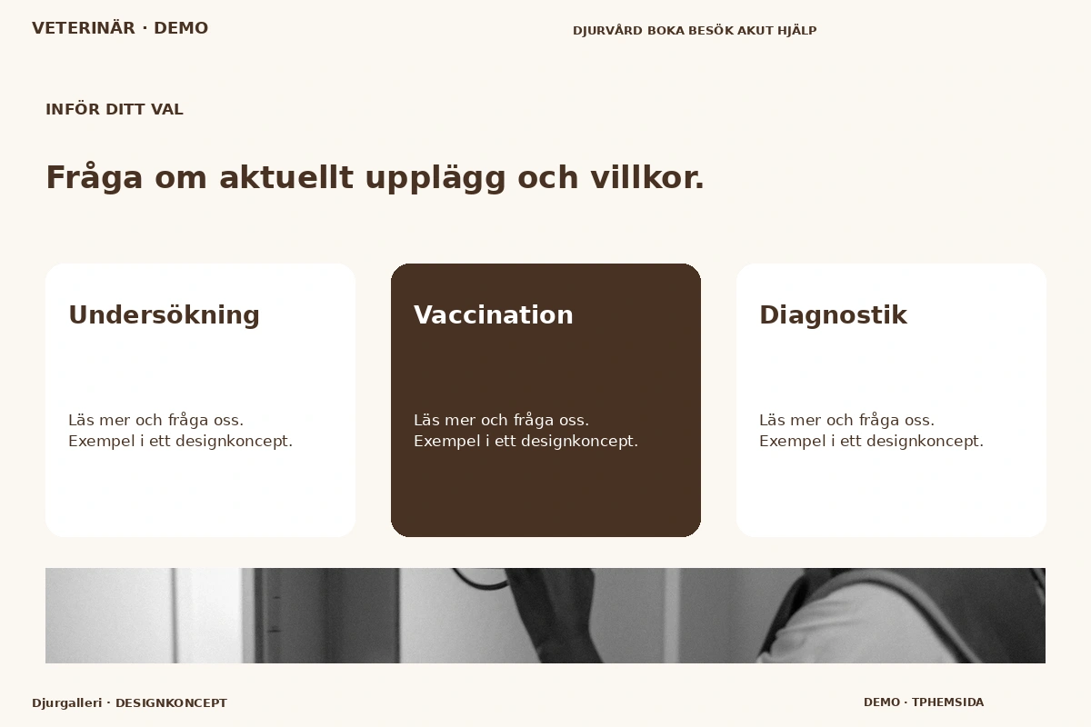 Djurgalleri – Alternativ & villkor för veterinär