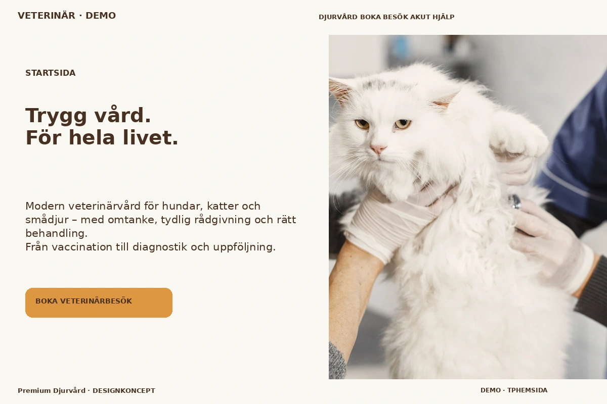 Premium Djurvård – Startsida för veterinär