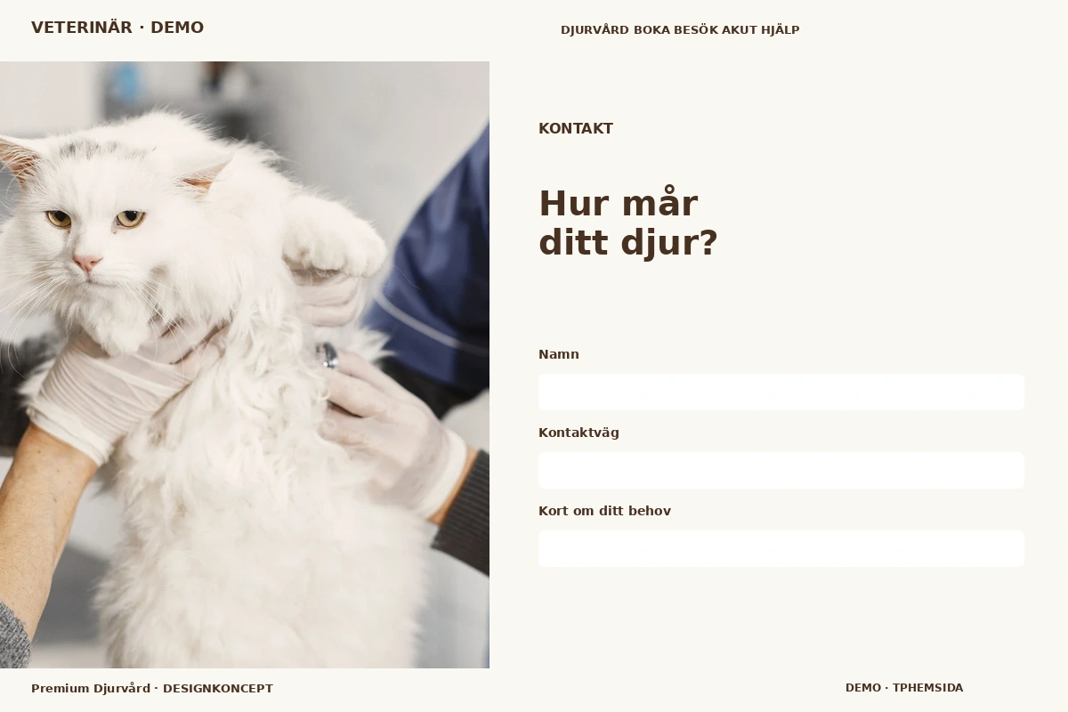 Premium Djurvård – Kontakt för veterinär