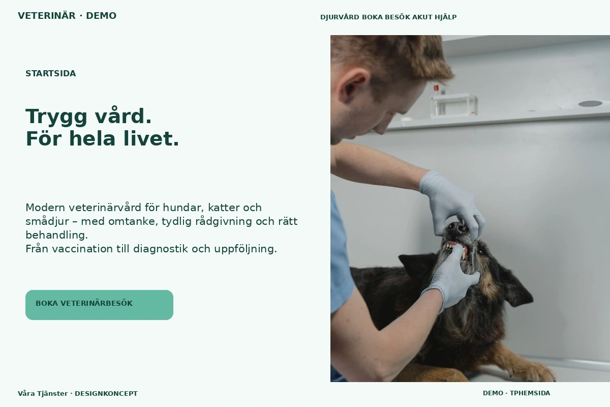 Våra Tjänster – Startsida för veterinär