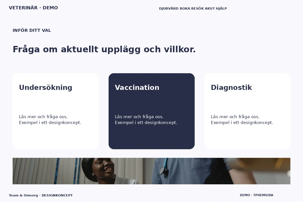Team & Omsorg – Alternativ & villkor för veterinär