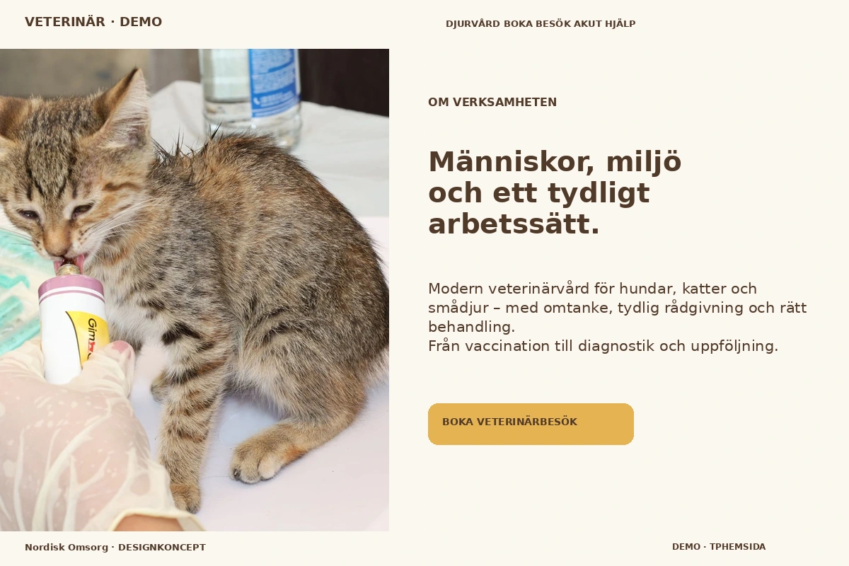 Nordisk Omsorg – Om verksamheten för veterinär