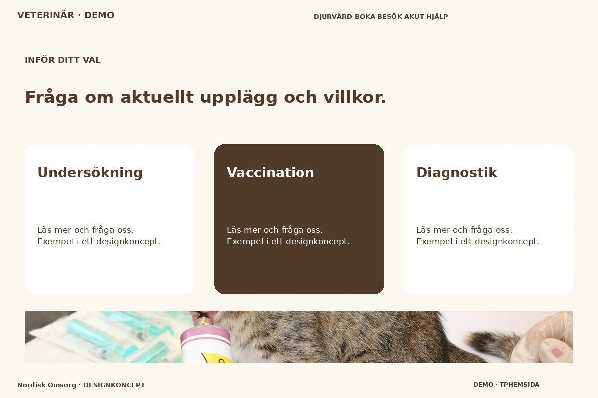 Nordisk Omsorg – Alternativ & villkor för veterinär