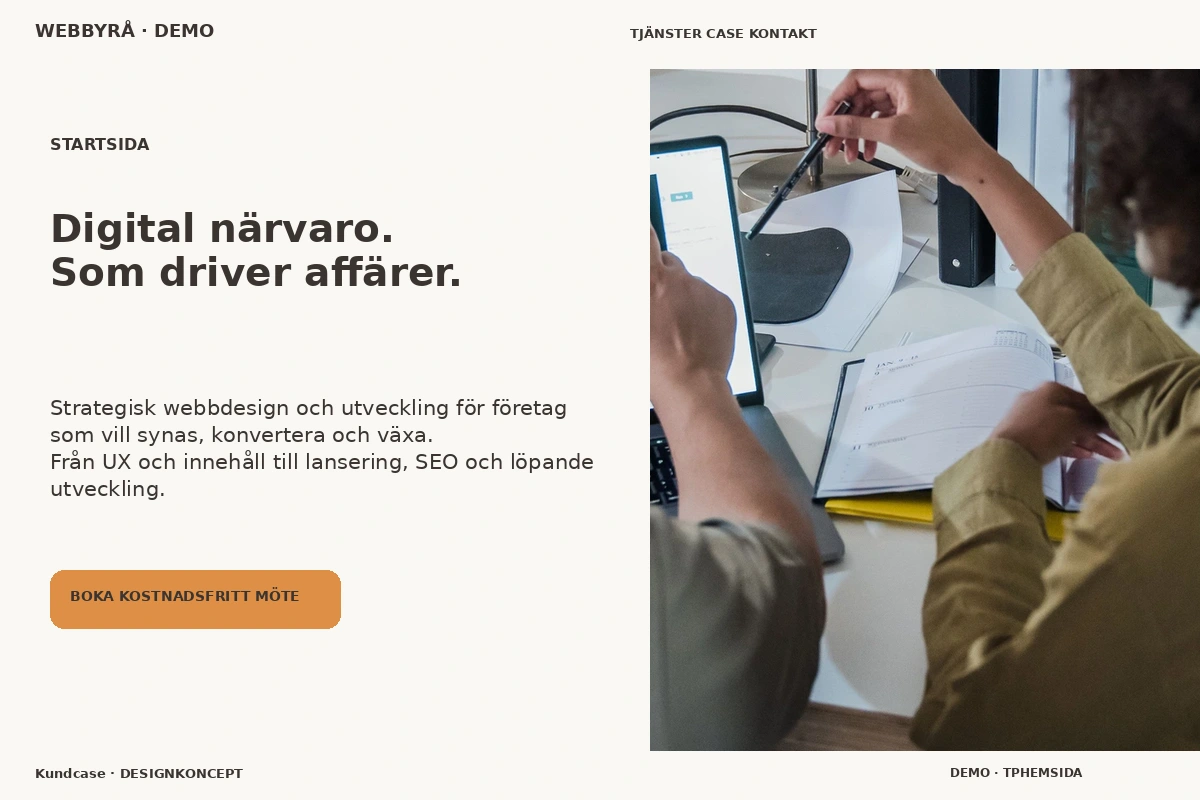 Kundcase – Startsida för webbyrå