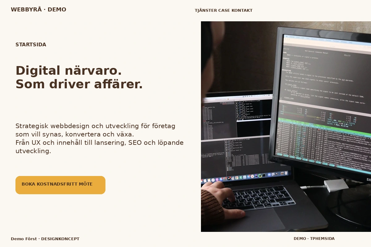 Demo Först – Startsida för webbyrå