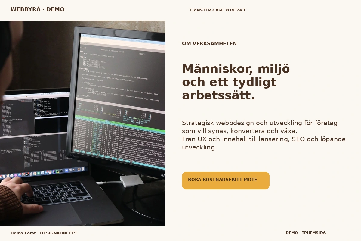 Demo Först – Om verksamheten för webbyrå
