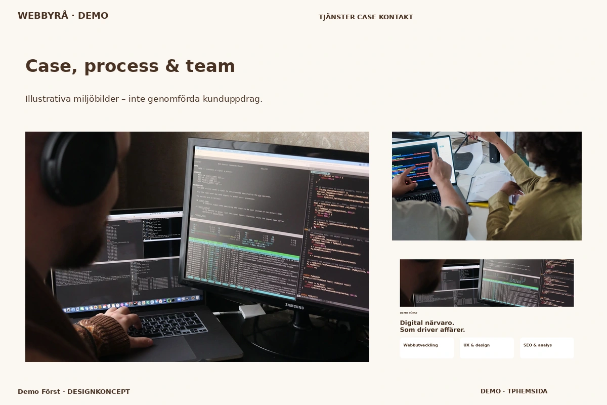Demo Först – Case, process & team för webbyrå