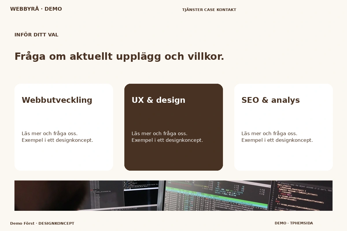 Demo Först – Alternativ & villkor för webbyrå