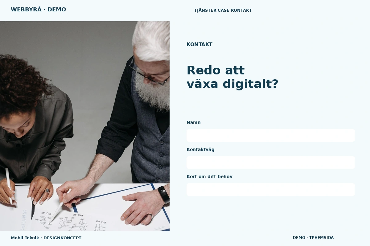Mobil Teknik – Kontakt för webbyrå