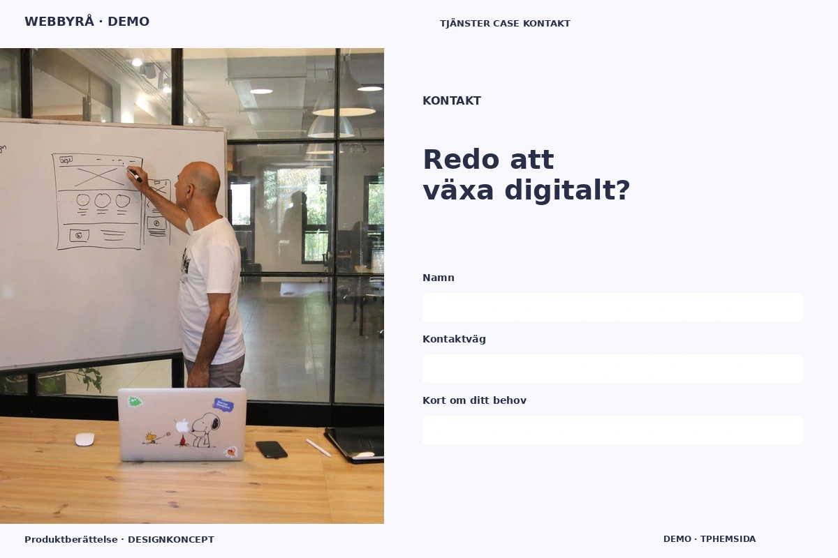 Produktberättelse – Kontakt för webbyrå