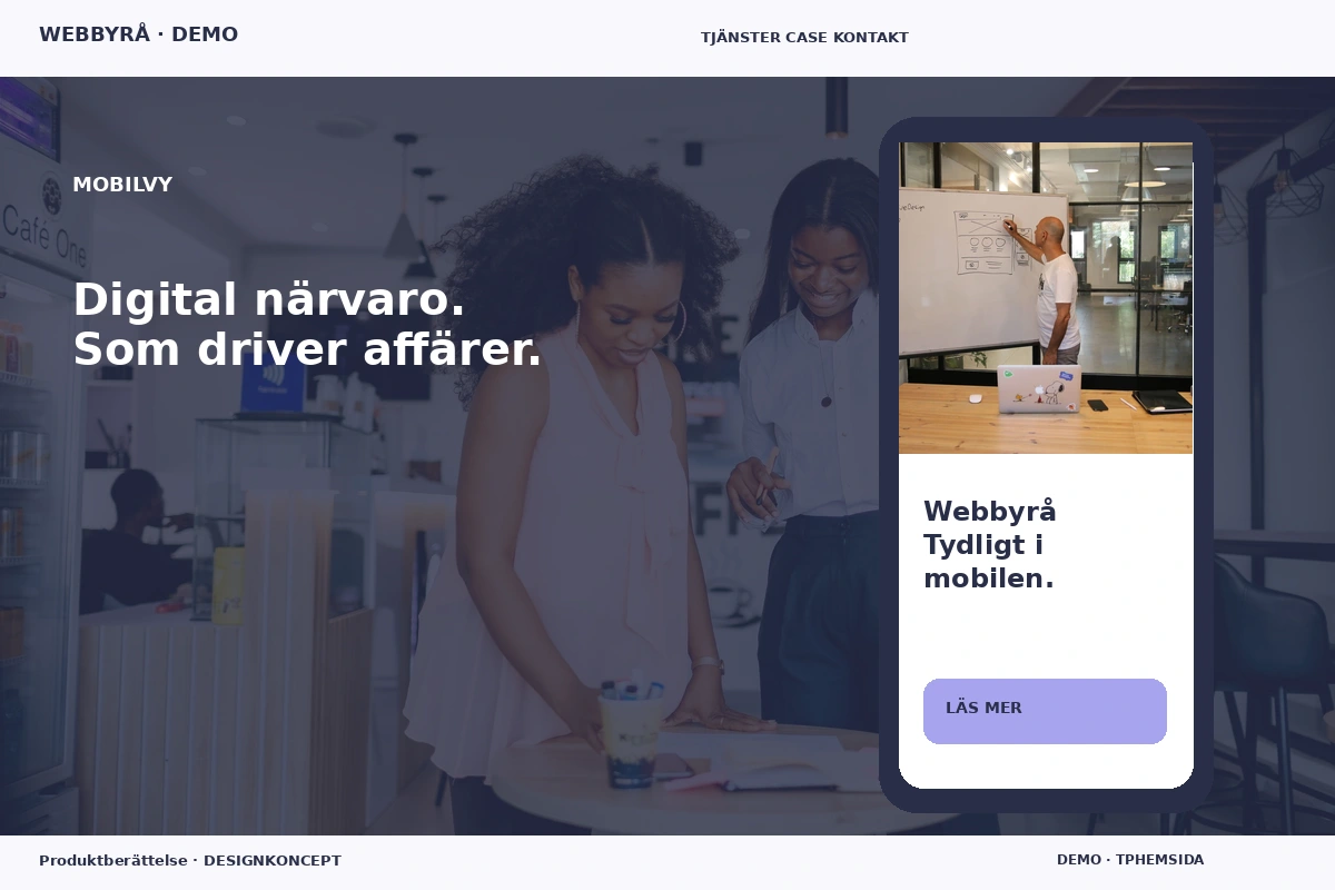 Produktberättelse – Mobilvy för webbyrå