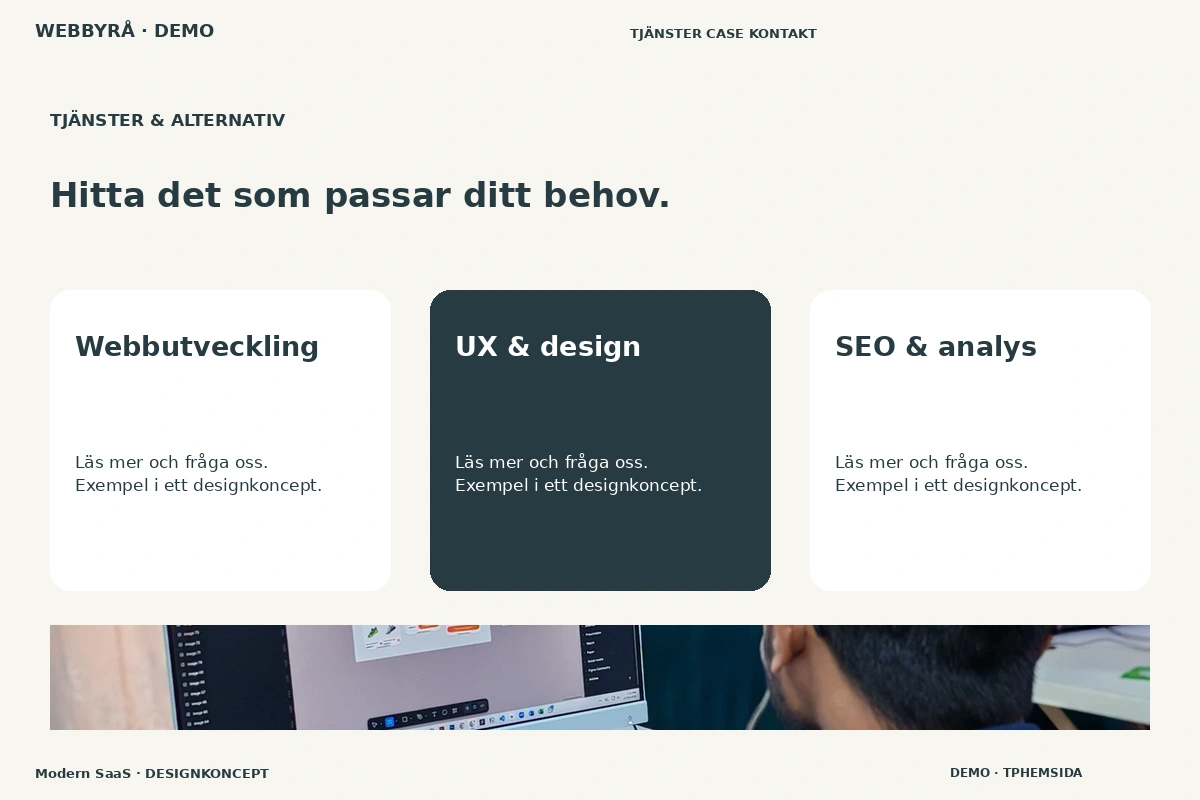 Modern SaaS – Tjänster & alternativ för webbyrå