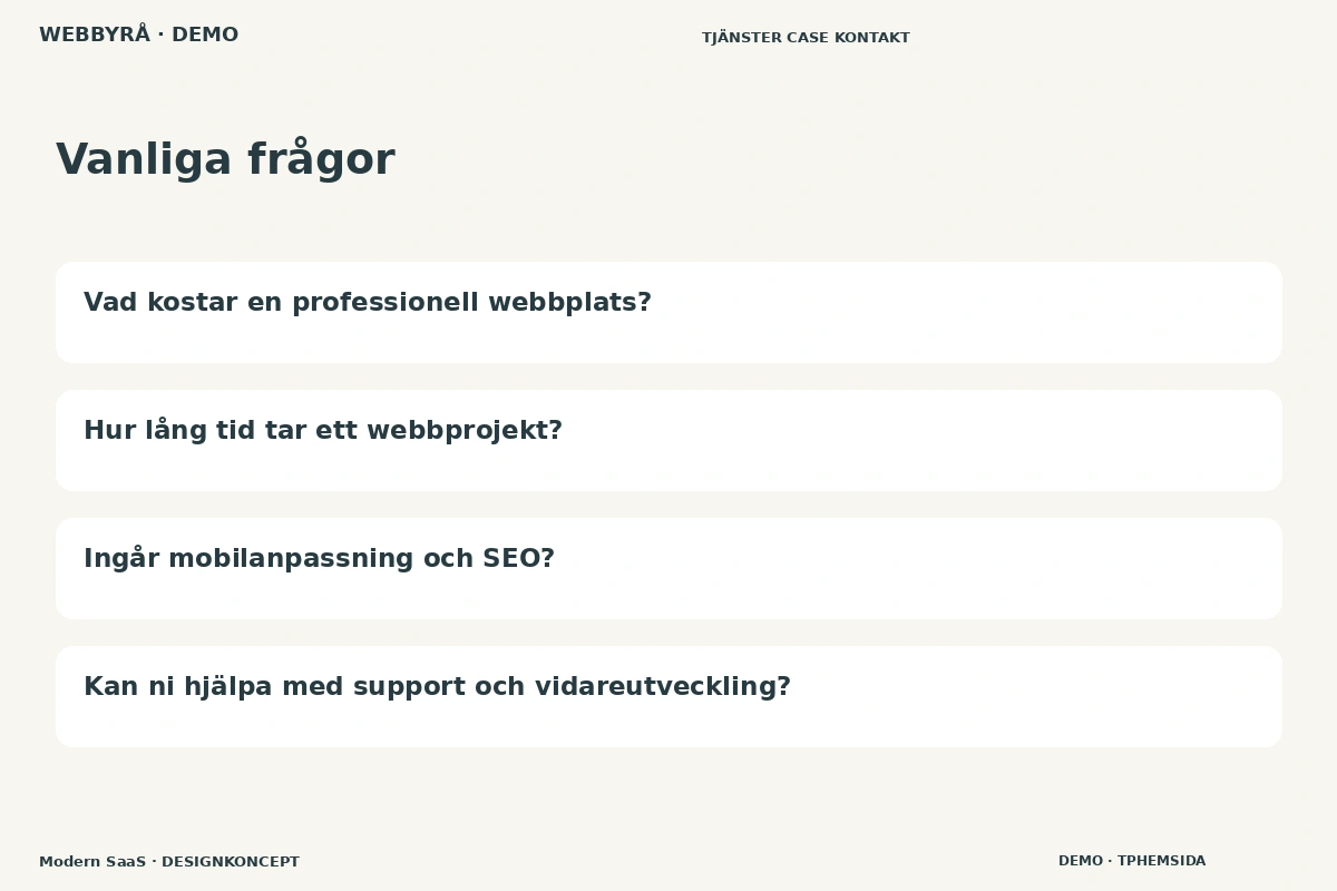 Modern SaaS – Vanliga frågor för webbyrå