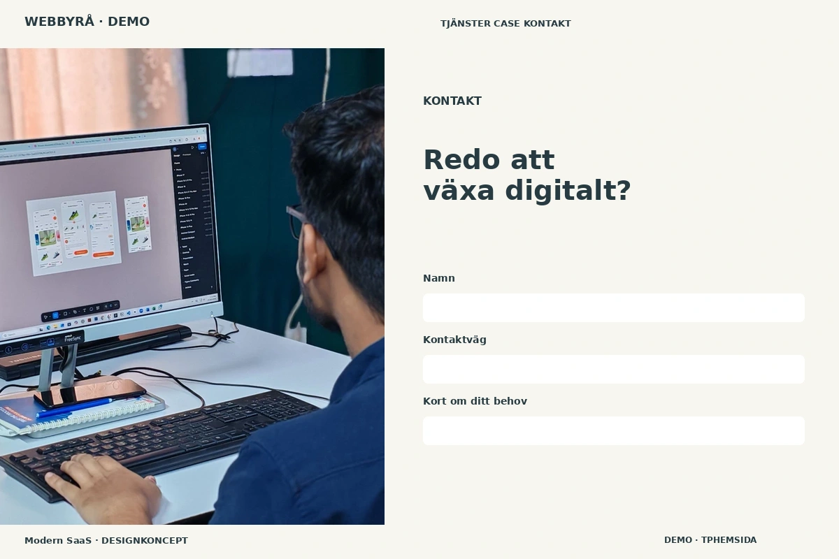 Modern SaaS – Kontakt för webbyrå