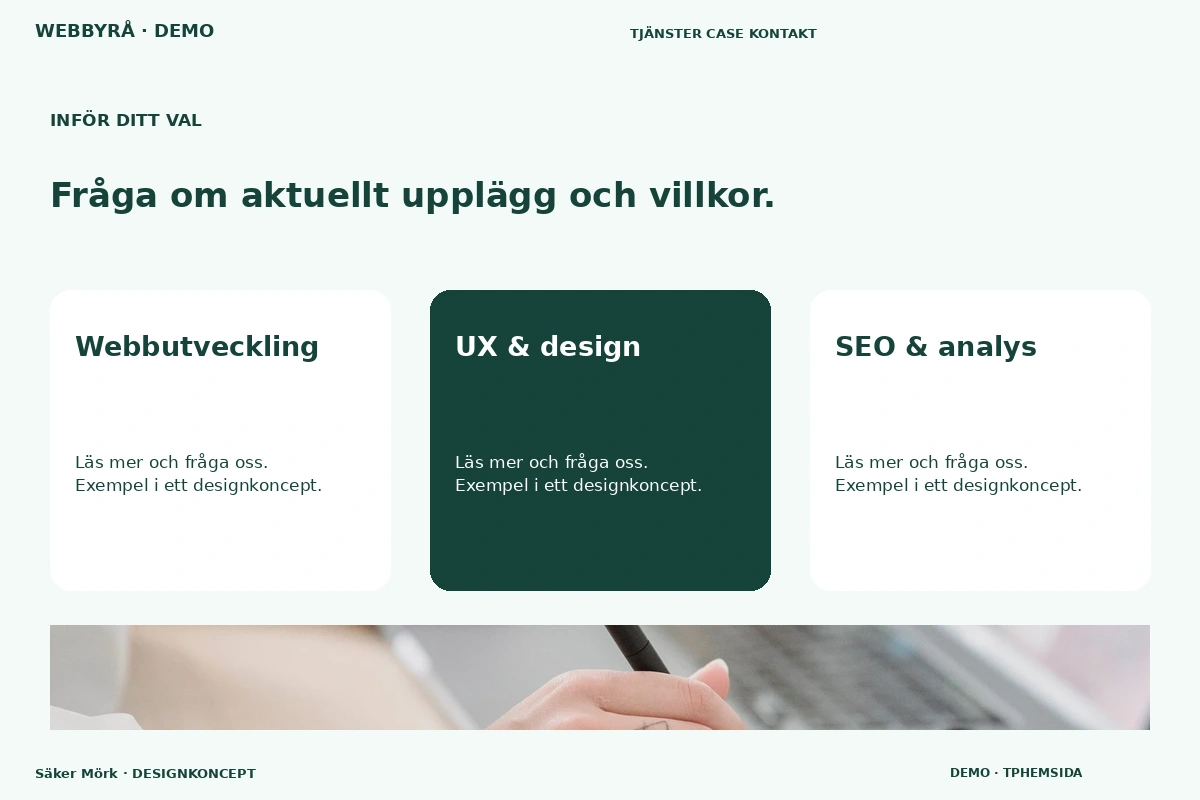 Säker Mörk – Alternativ & villkor för webbyrå