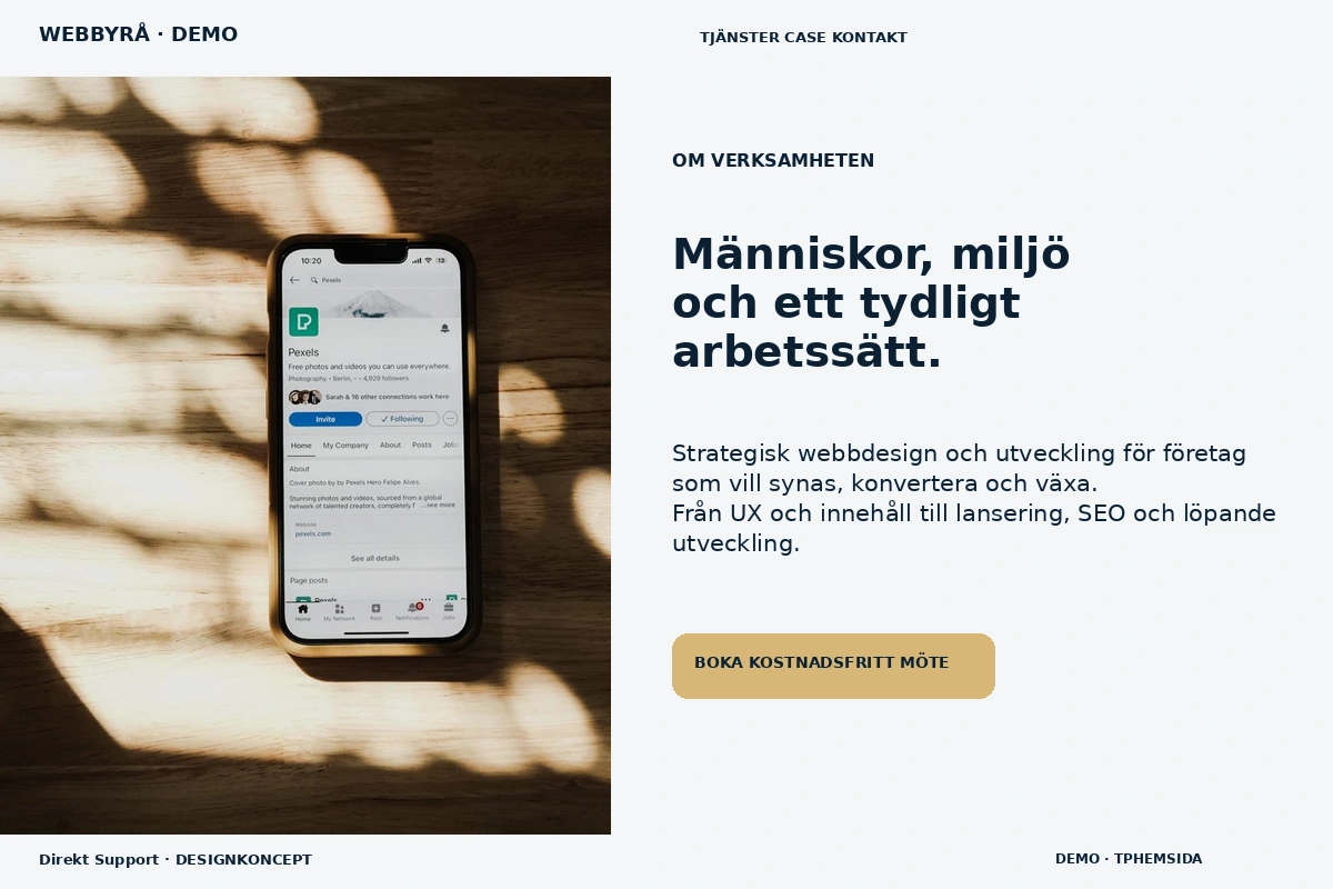 Direkt Support – Om verksamheten för webbyrå