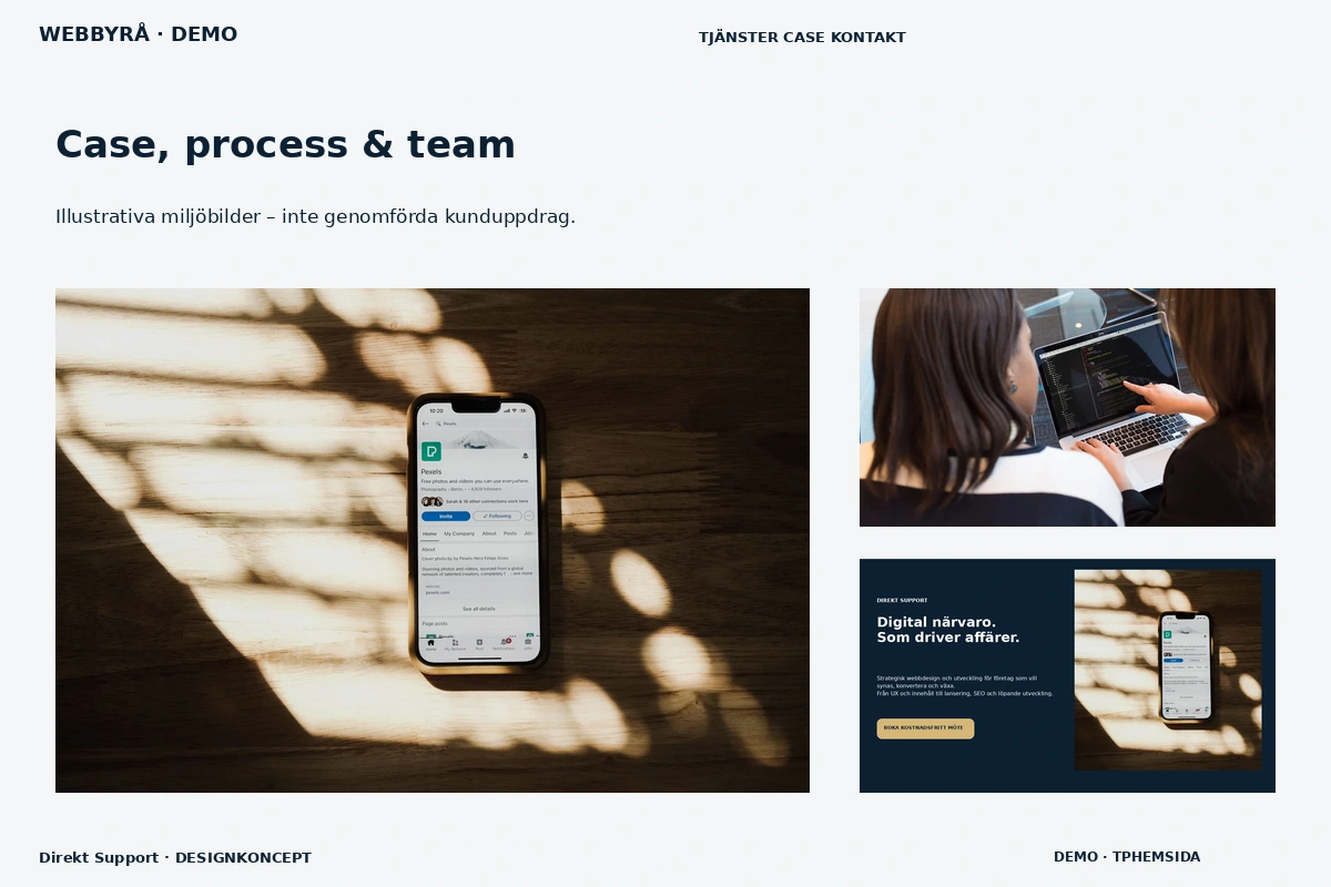Direkt Support – Case, process & team för webbyrå