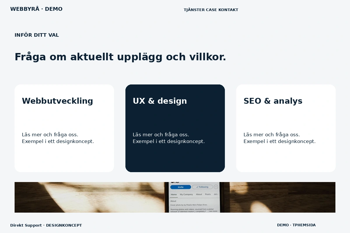 Direkt Support – Alternativ & villkor för webbyrå