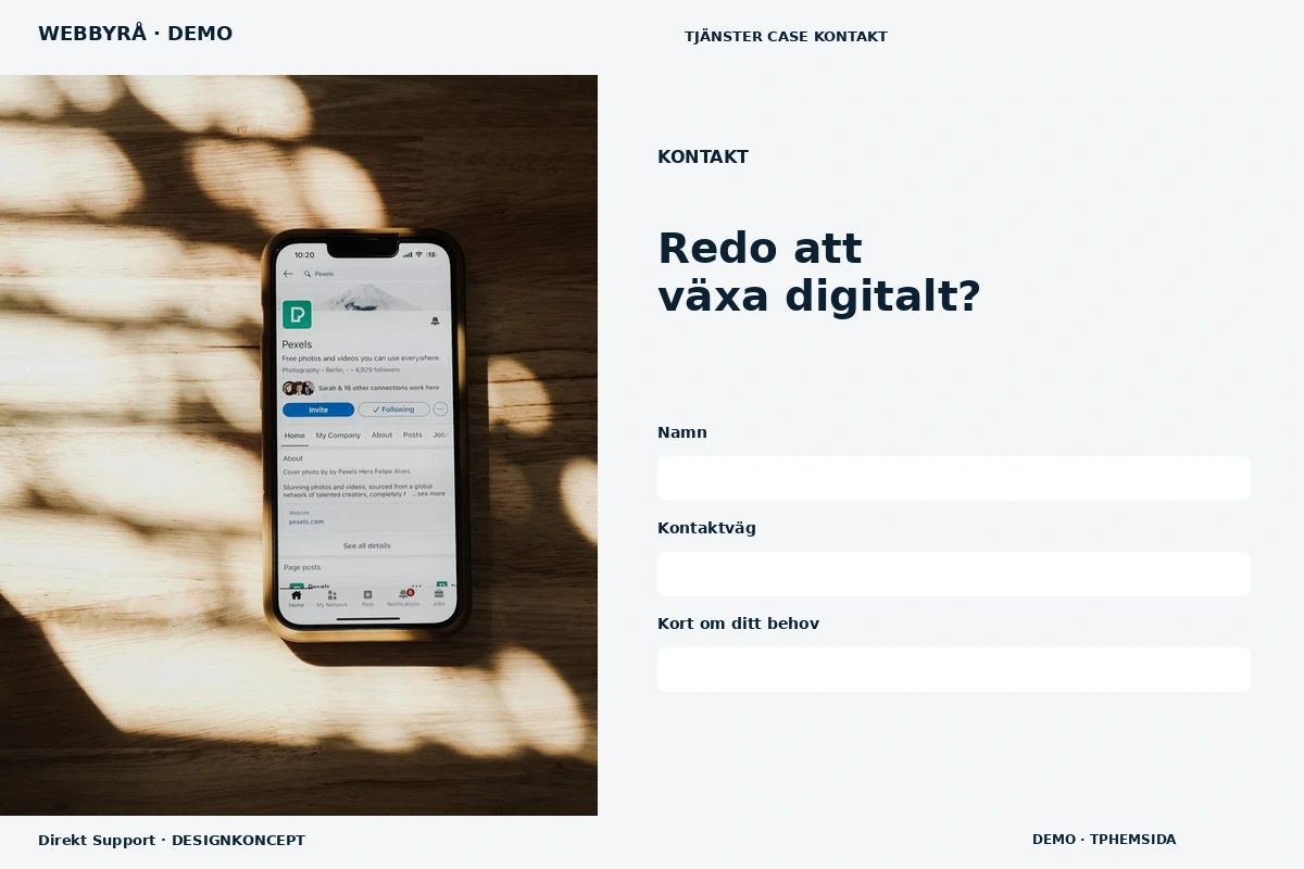 Direkt Support – Kontakt för webbyrå