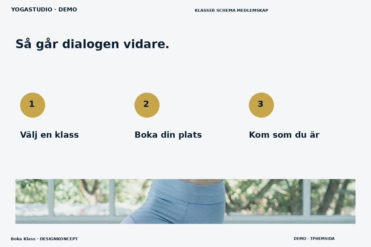 Boka Klass – Så fungerar dialogen för yogastudio